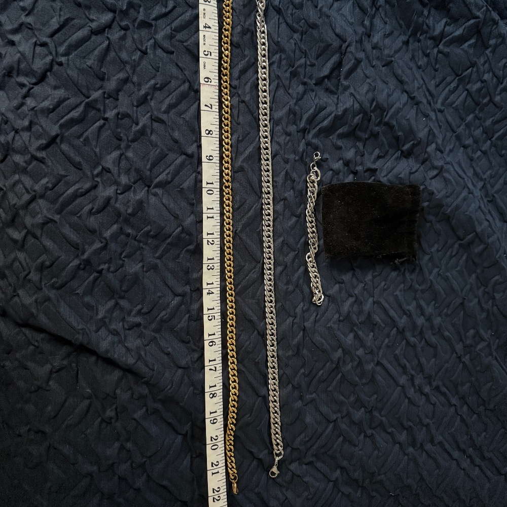Cuban link necklace & bracelet combo